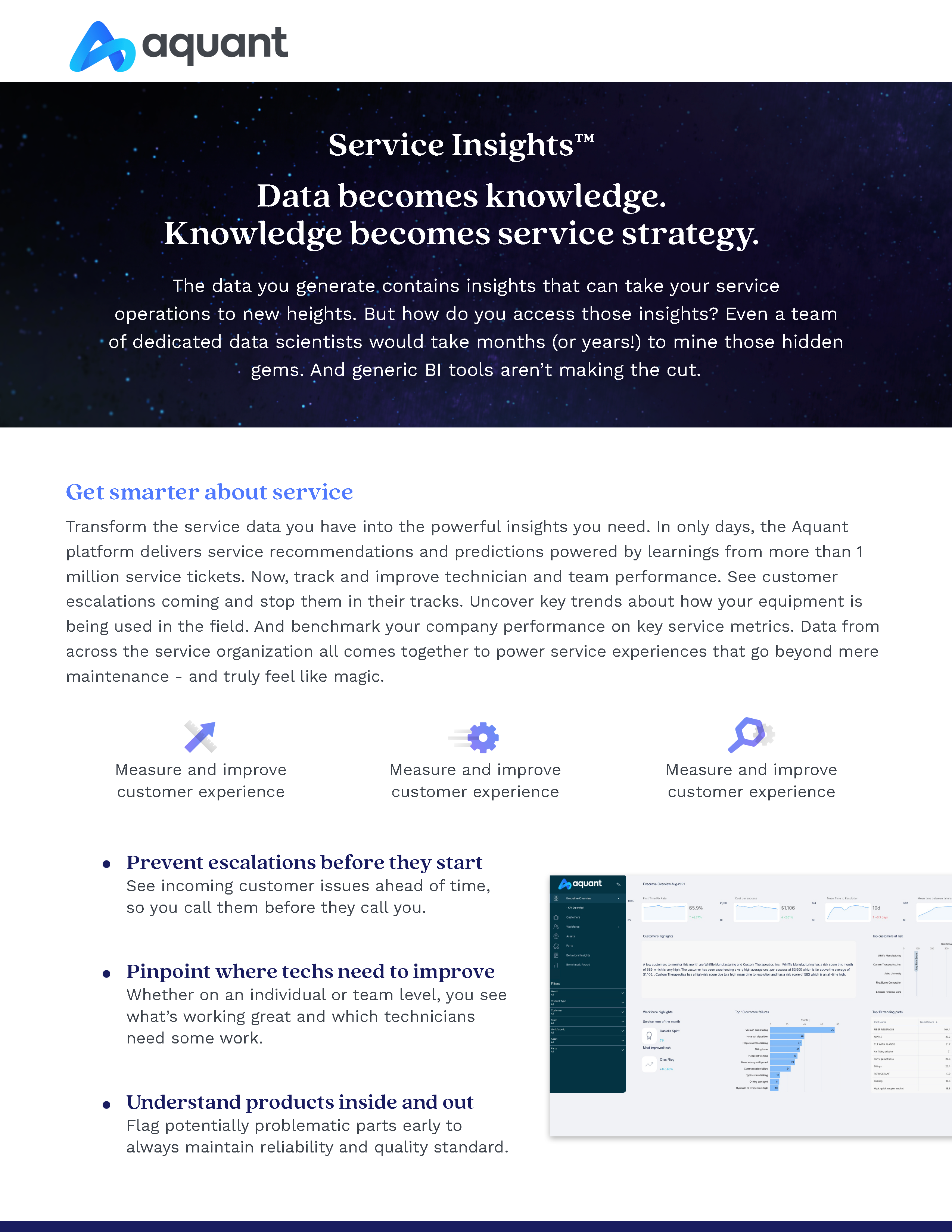 Aquant Service Insights One Sheet